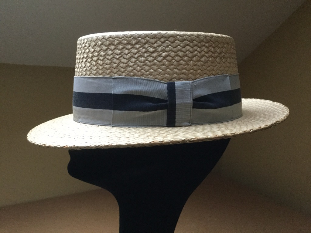Tan Straw Boater Italian